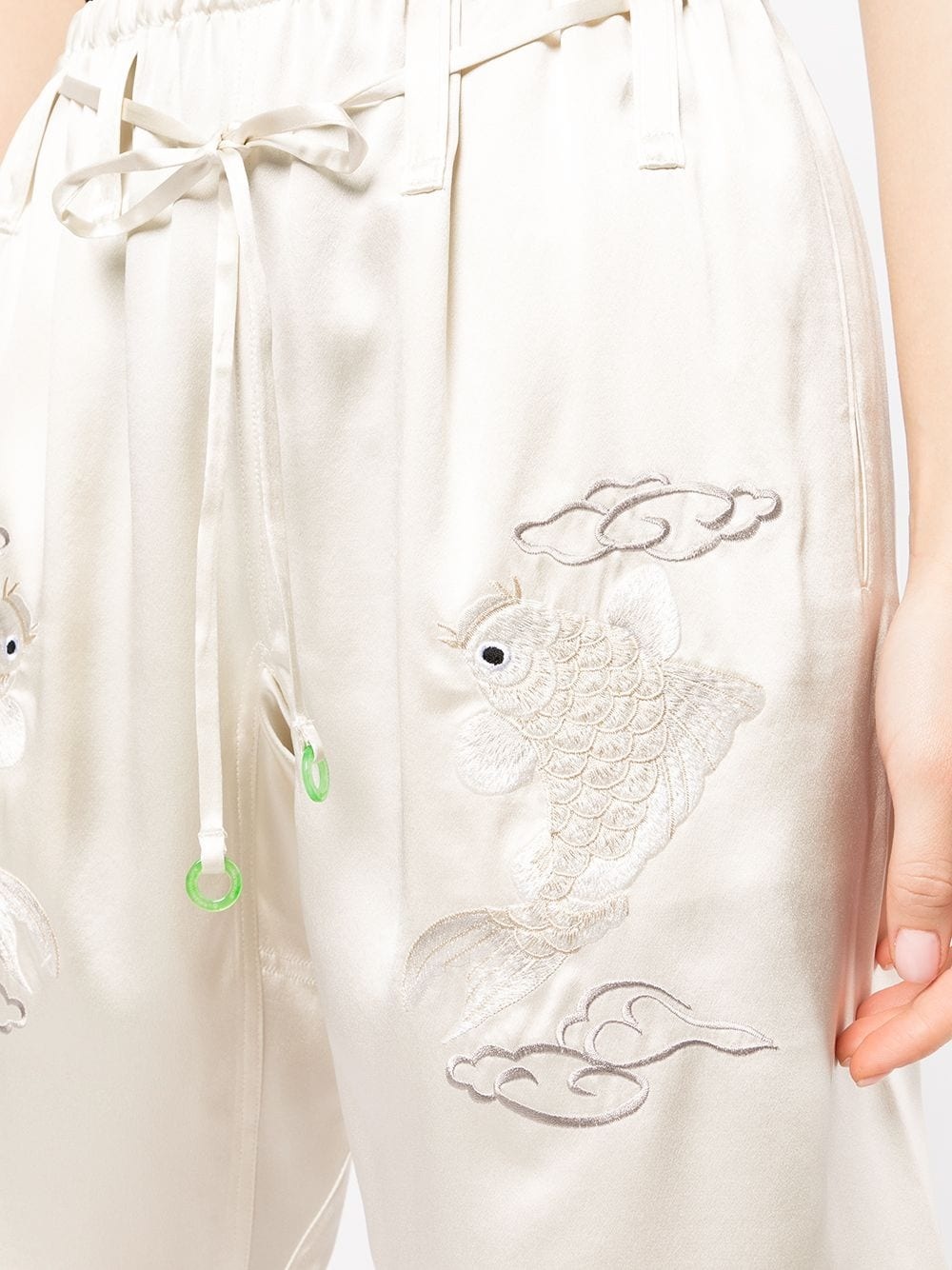 embroidered-design shorts - 5