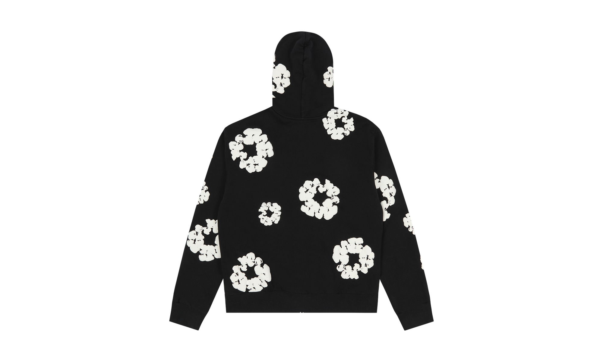 Cotton Wreath Zip Hoodie "Black" - 2
