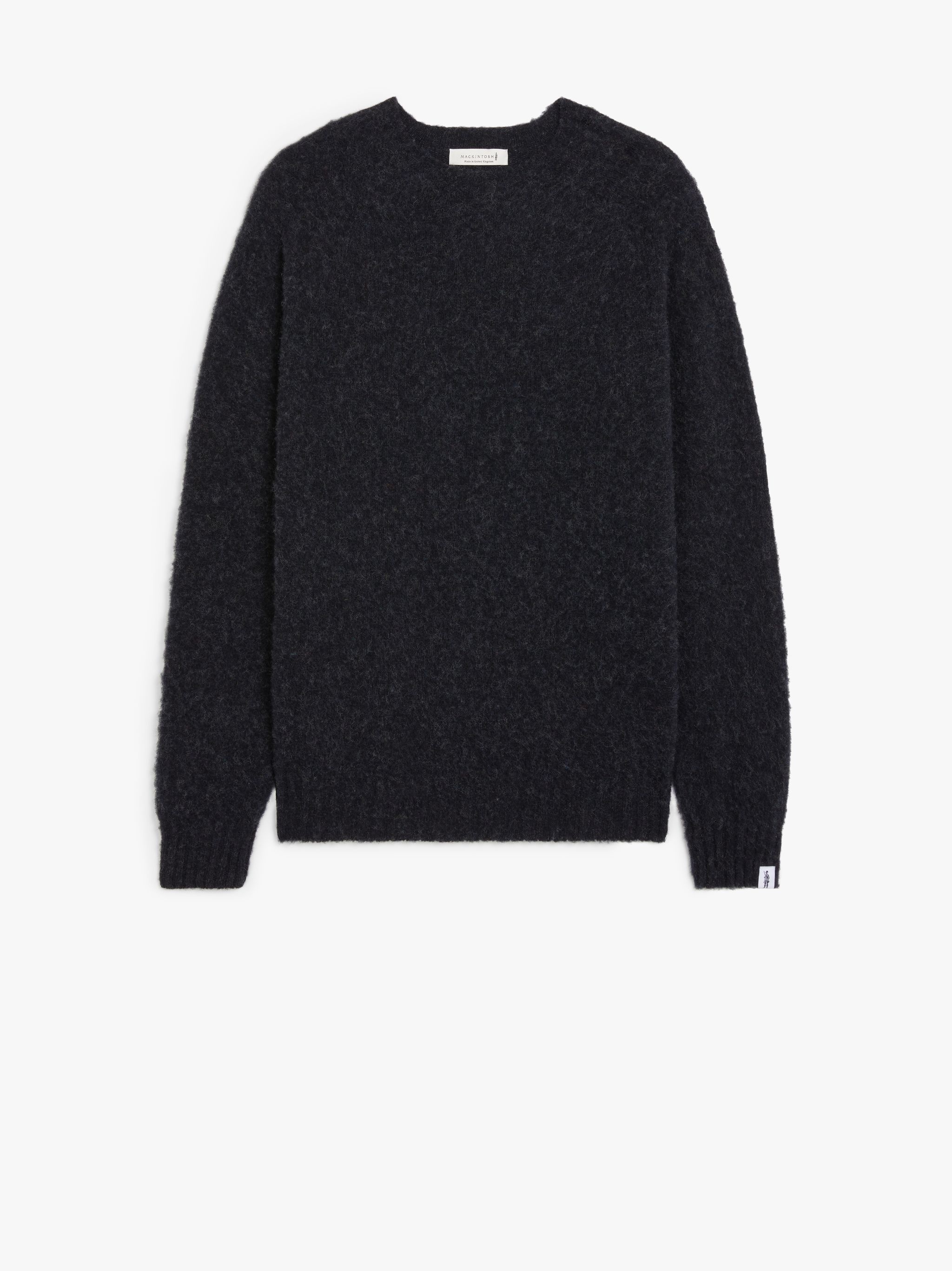 HUTCHINS CHARCOAL WOOL CREW NECK SWEATER - 1