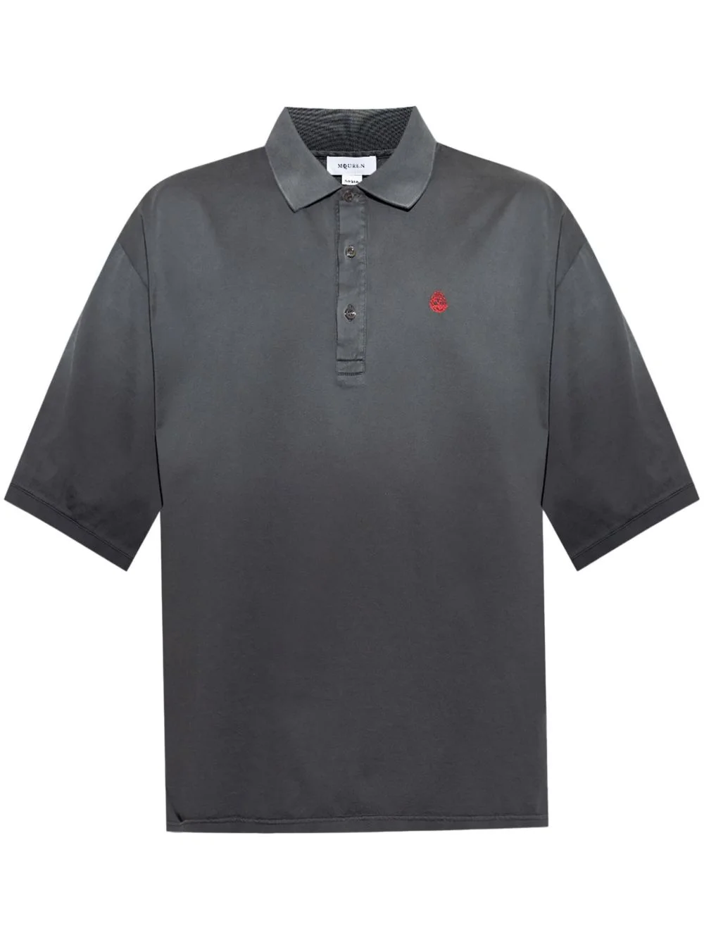 skull-embroidered polo shirt - 1