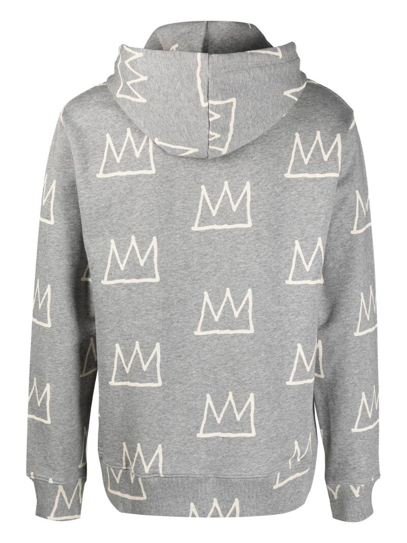 crown-print logo-patch hoodie - 2