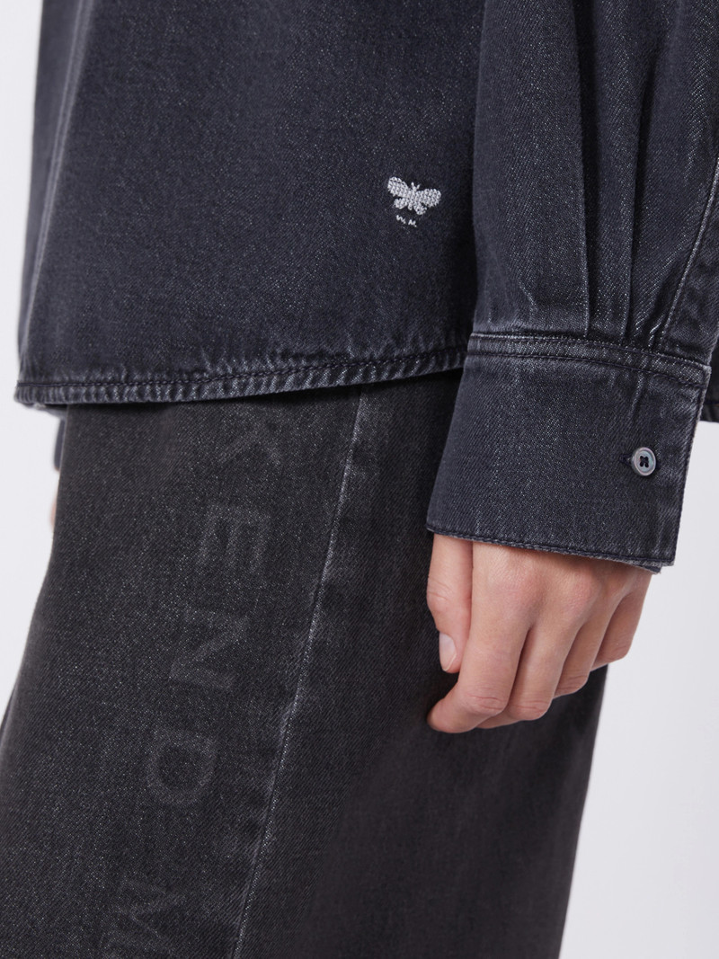 FOGGIA Cotton denim shirt - BLACK 6