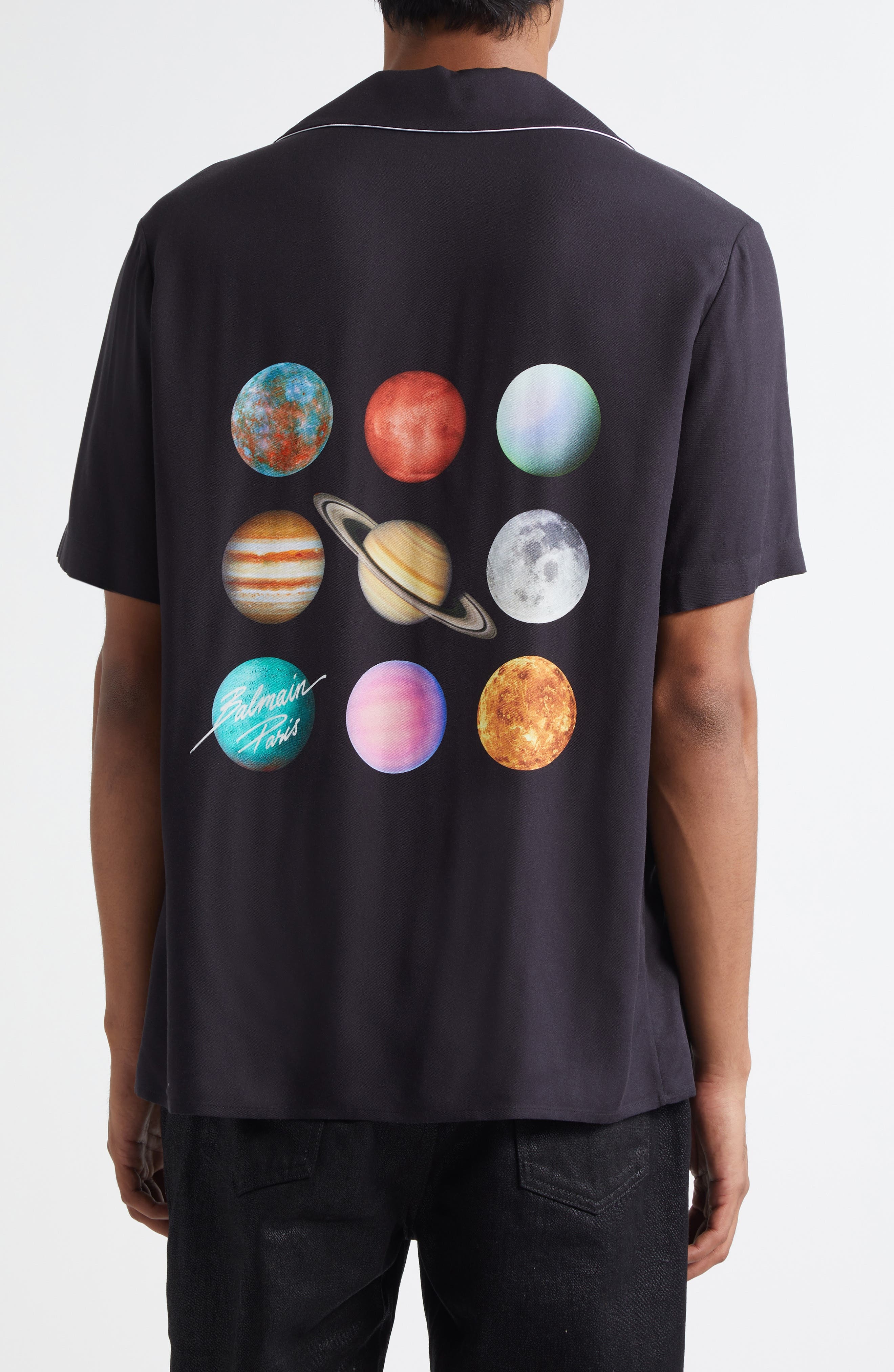 Balmain 9 Planets Pajama Shirt in Black Multi at Nordstrom - 3