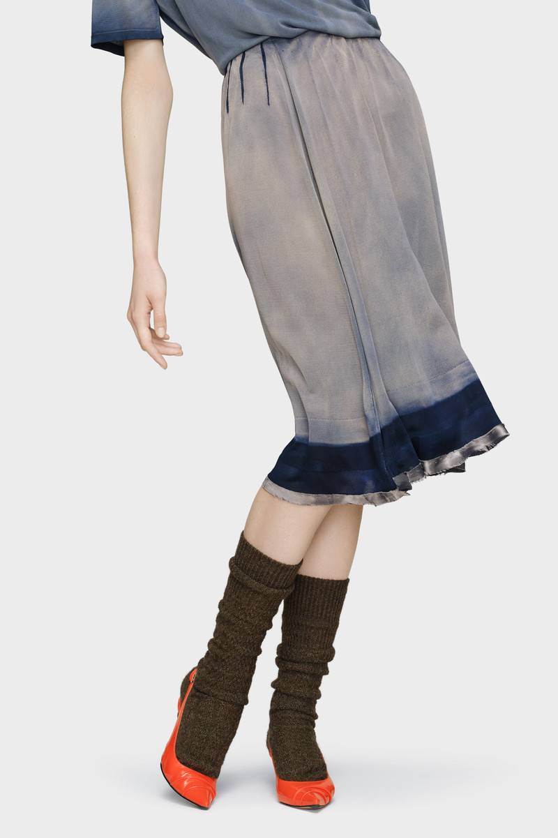 Maison Margiela Sun-faded midi skirt outlook