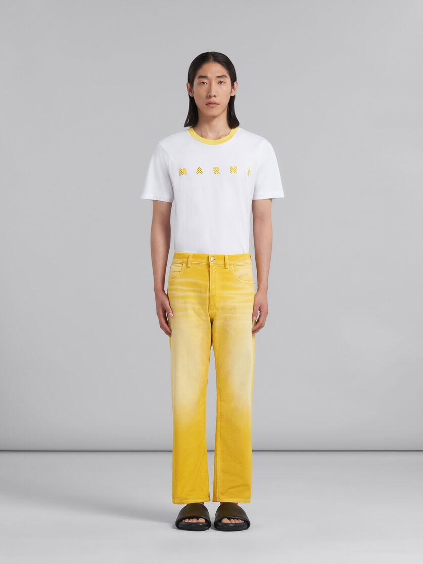 YELLOW OVERDYED BULL DENIM STRAIGHT-LEG TROUSERS - 2