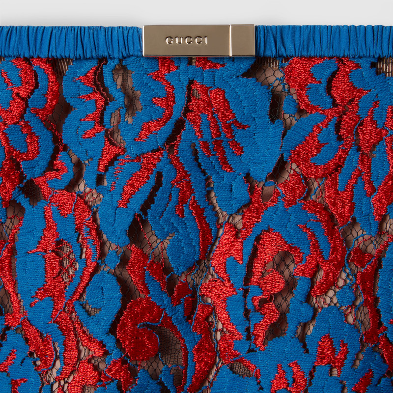 Floral lace wool skirt 6