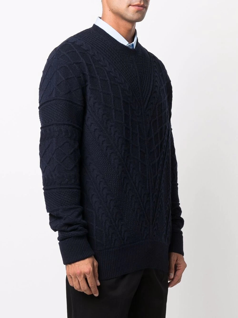 cable-knit wool jumper - 3