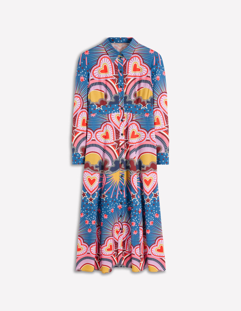 Empire Hotched Shirt Dress-Multi, Starburst Heart 1