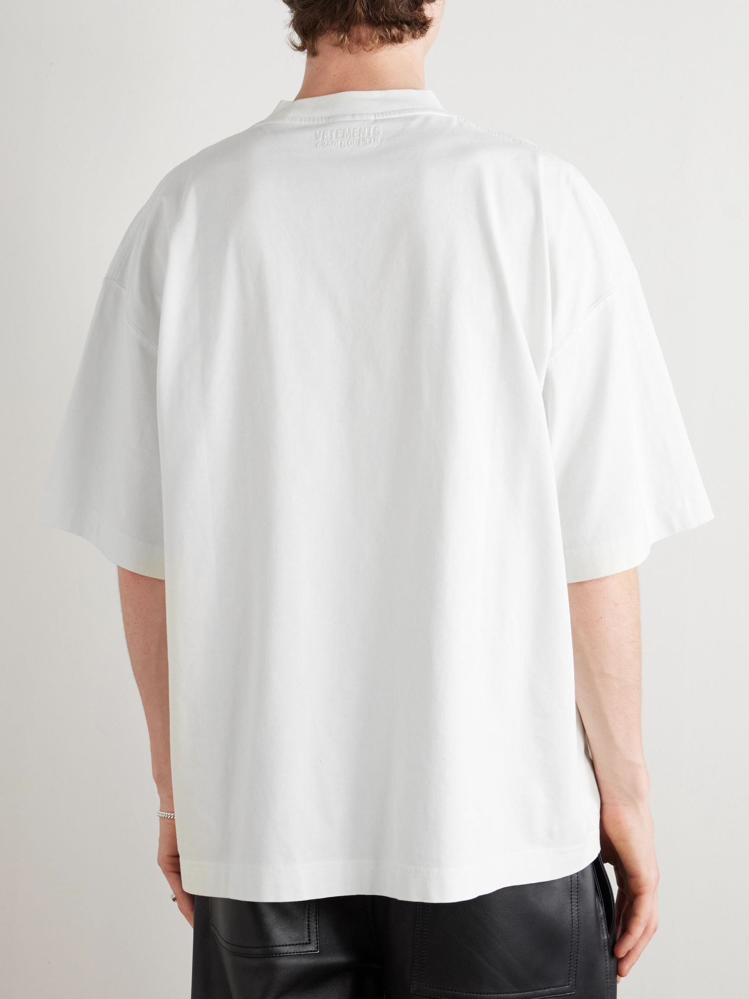 Printed Cotton-Jersey T-Shirt White - 4
