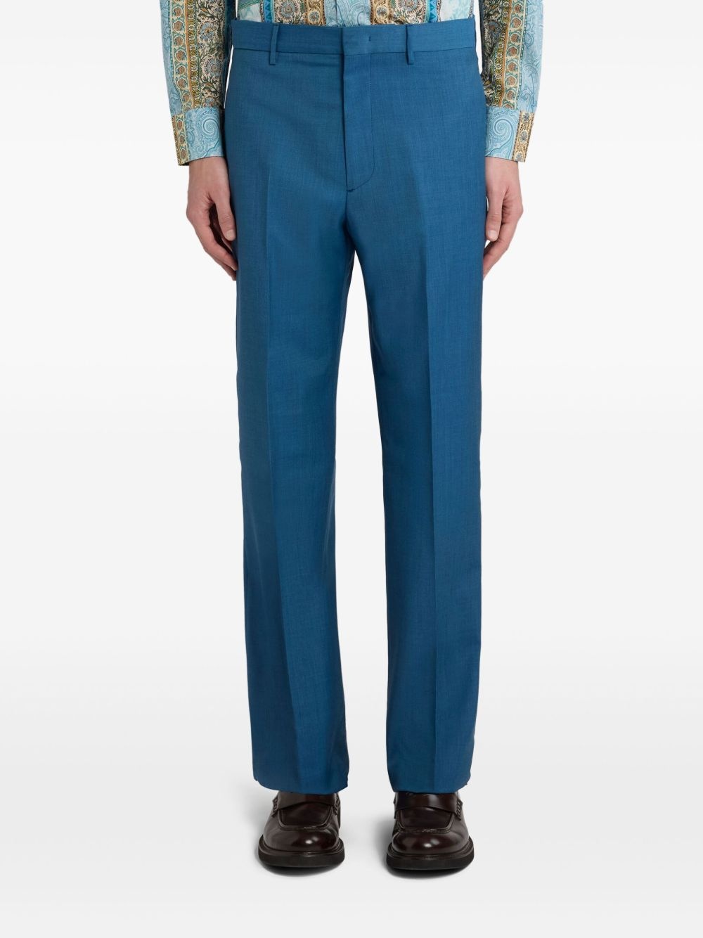 wool straight-leg trousers - 2