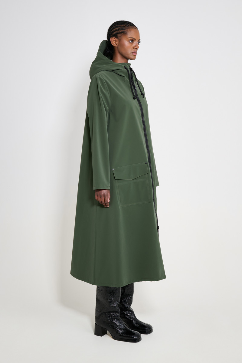 Mosebacke Long Patch Raincoat Green 3
