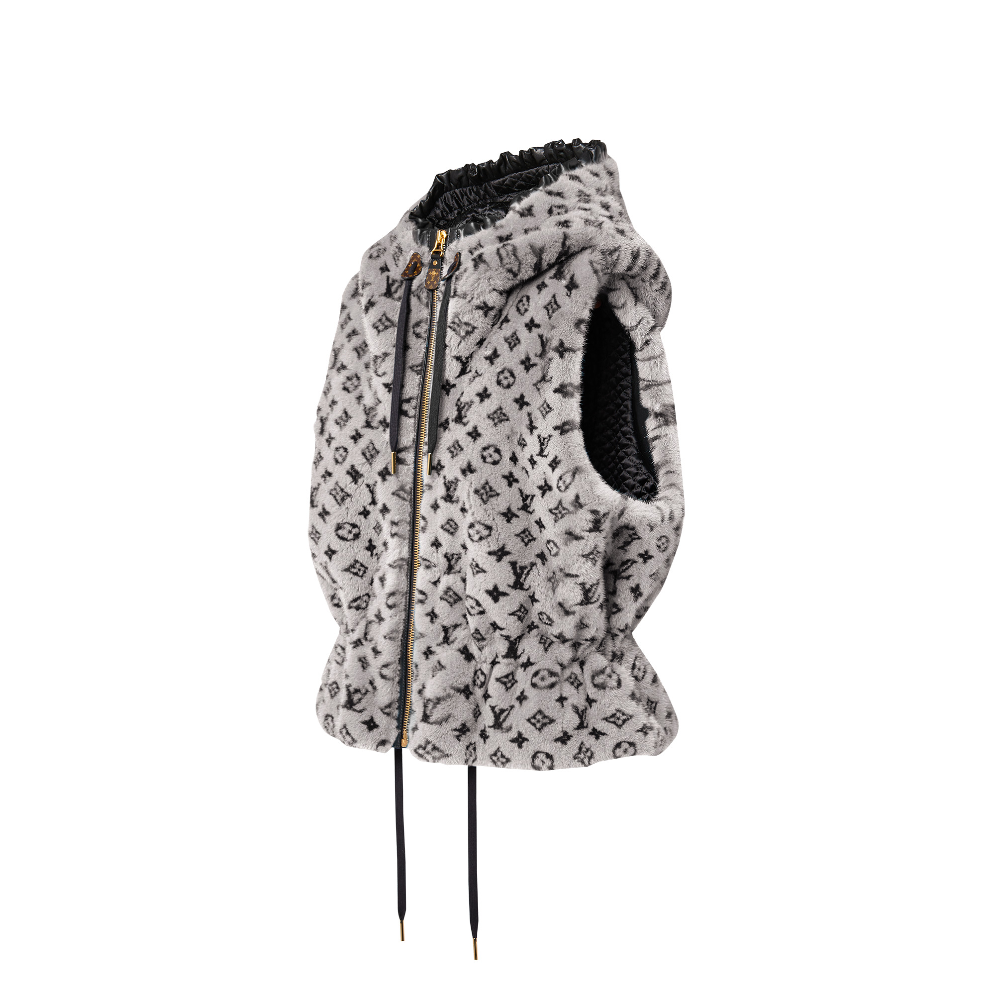 Monogram Mink Sleeveless Peplum Jacket - 2