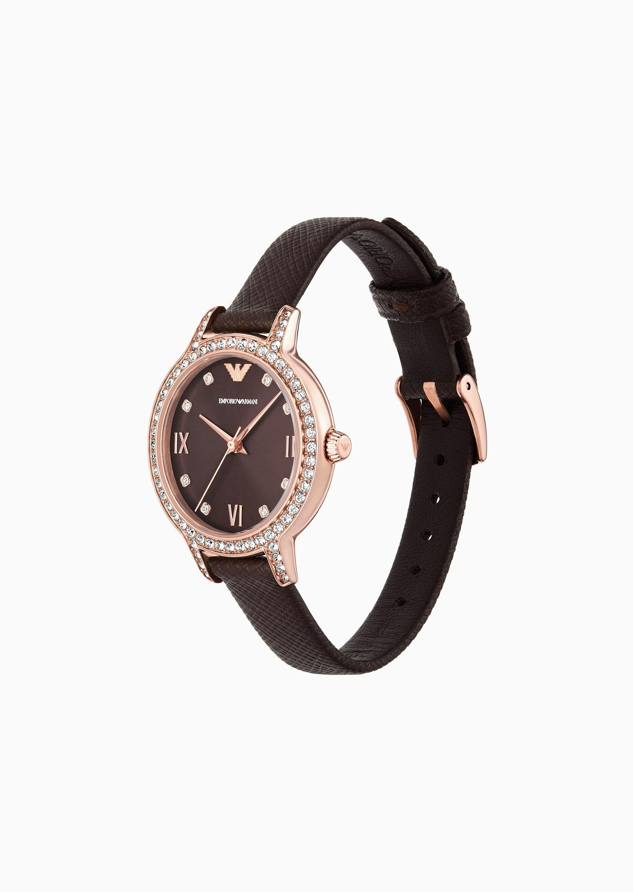 Three-Hand Brown Leather Watch - 2