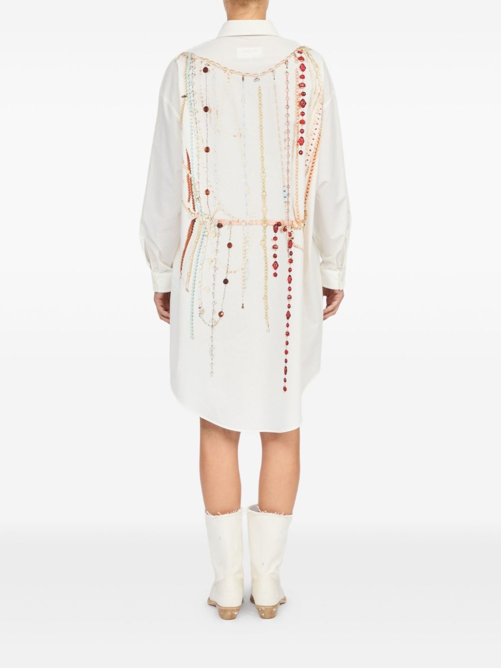 bead detailing shirt dress - 6