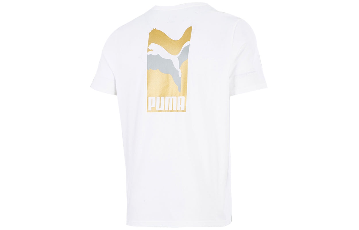 PUMA Alphabet Printing Casual Sports Short Sleeve White 847651-02 - 2