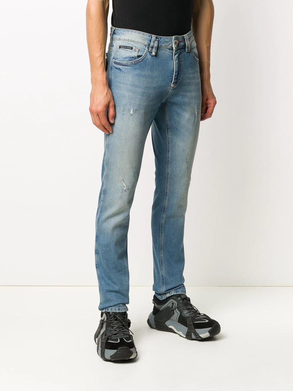 stonewashed straight-leg jeans - 3