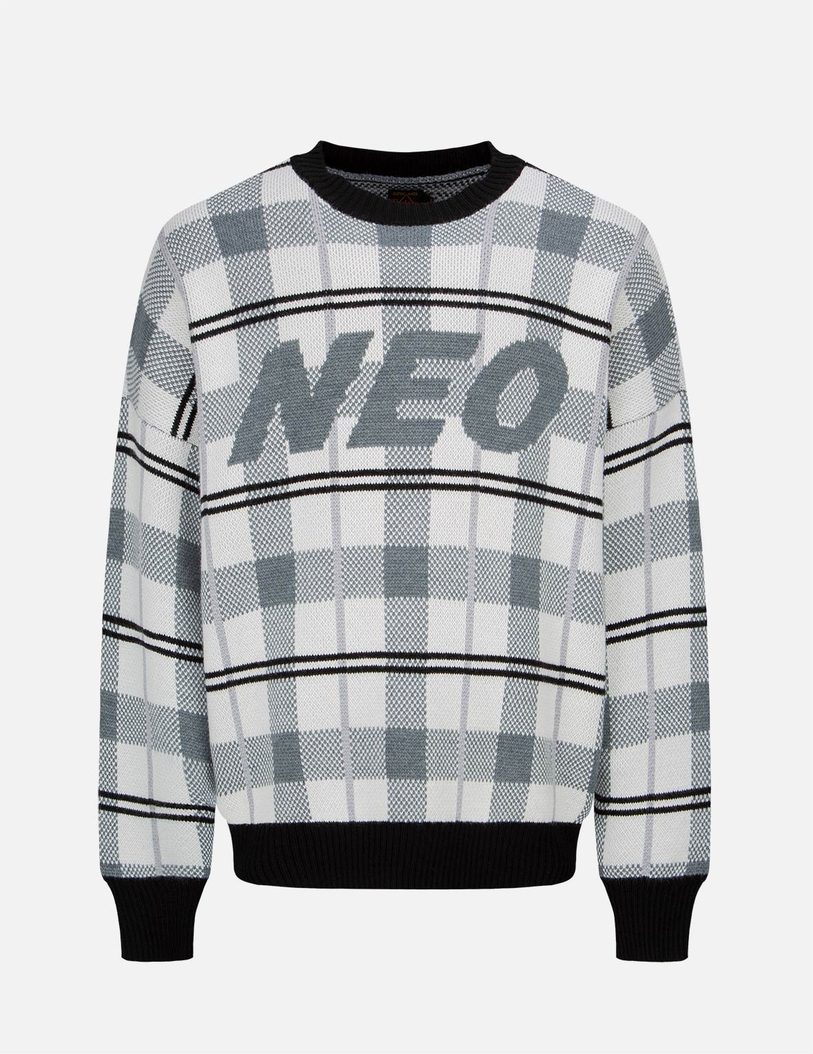 CHECKED KNITTED PULLOVER - 1