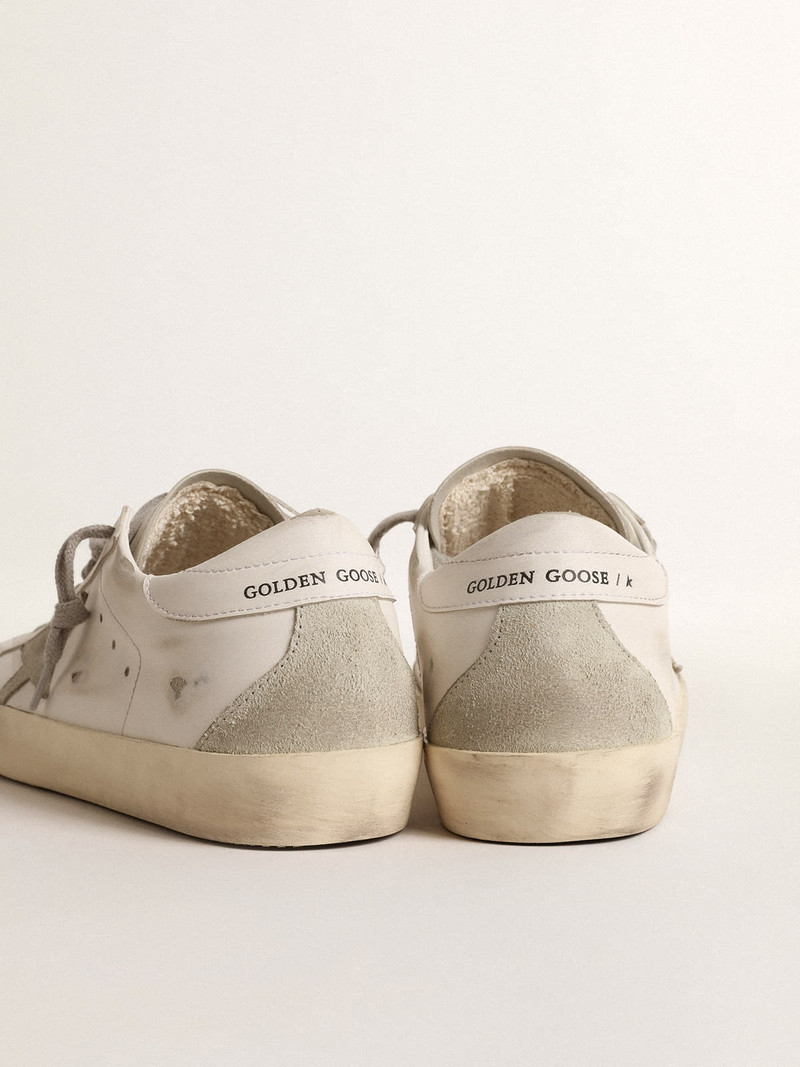 Golden Goose Women’s bio-based Super-Star with ice-gray suede star outlook