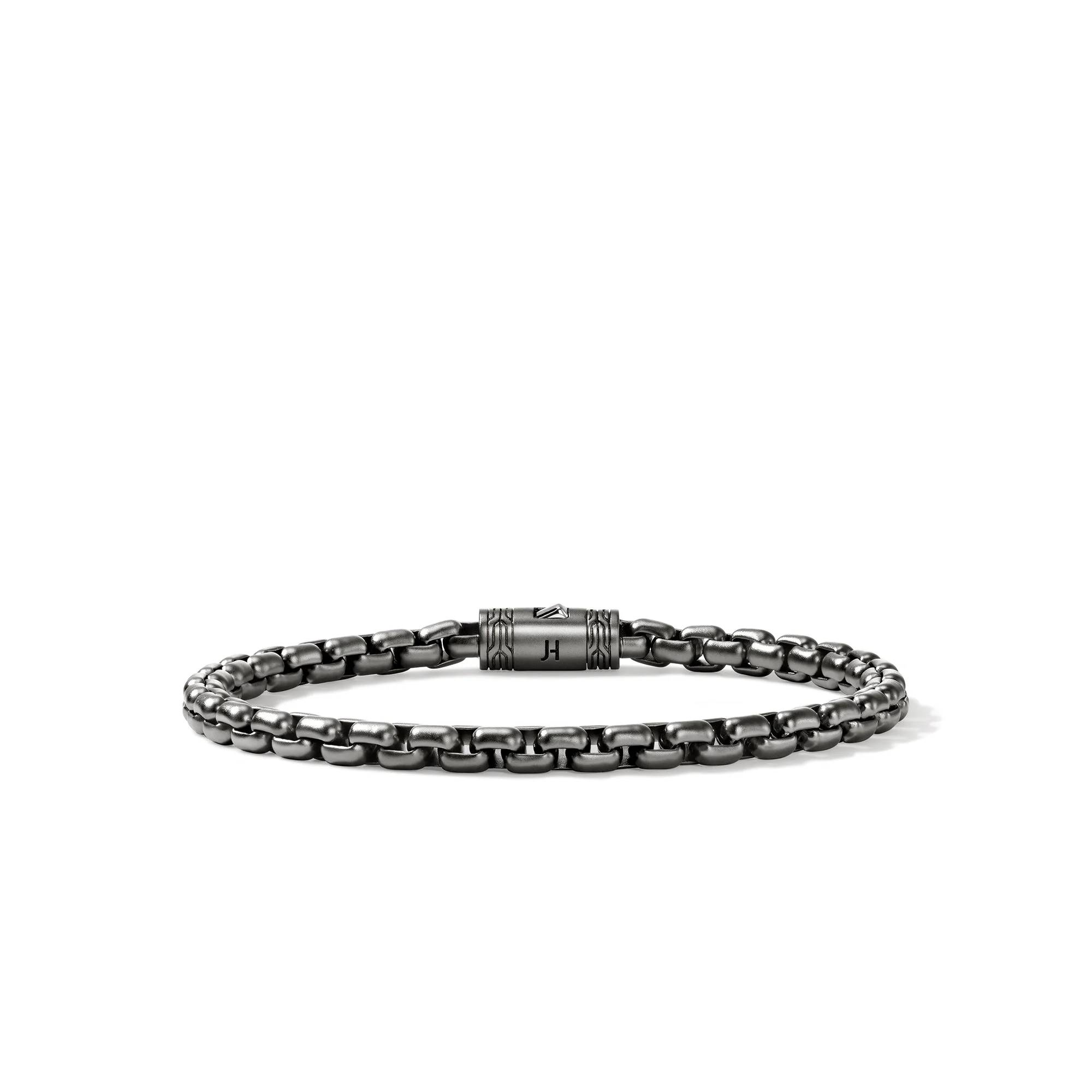 Box Chain Bracelet, Dark Silver, 4.8MM - 1