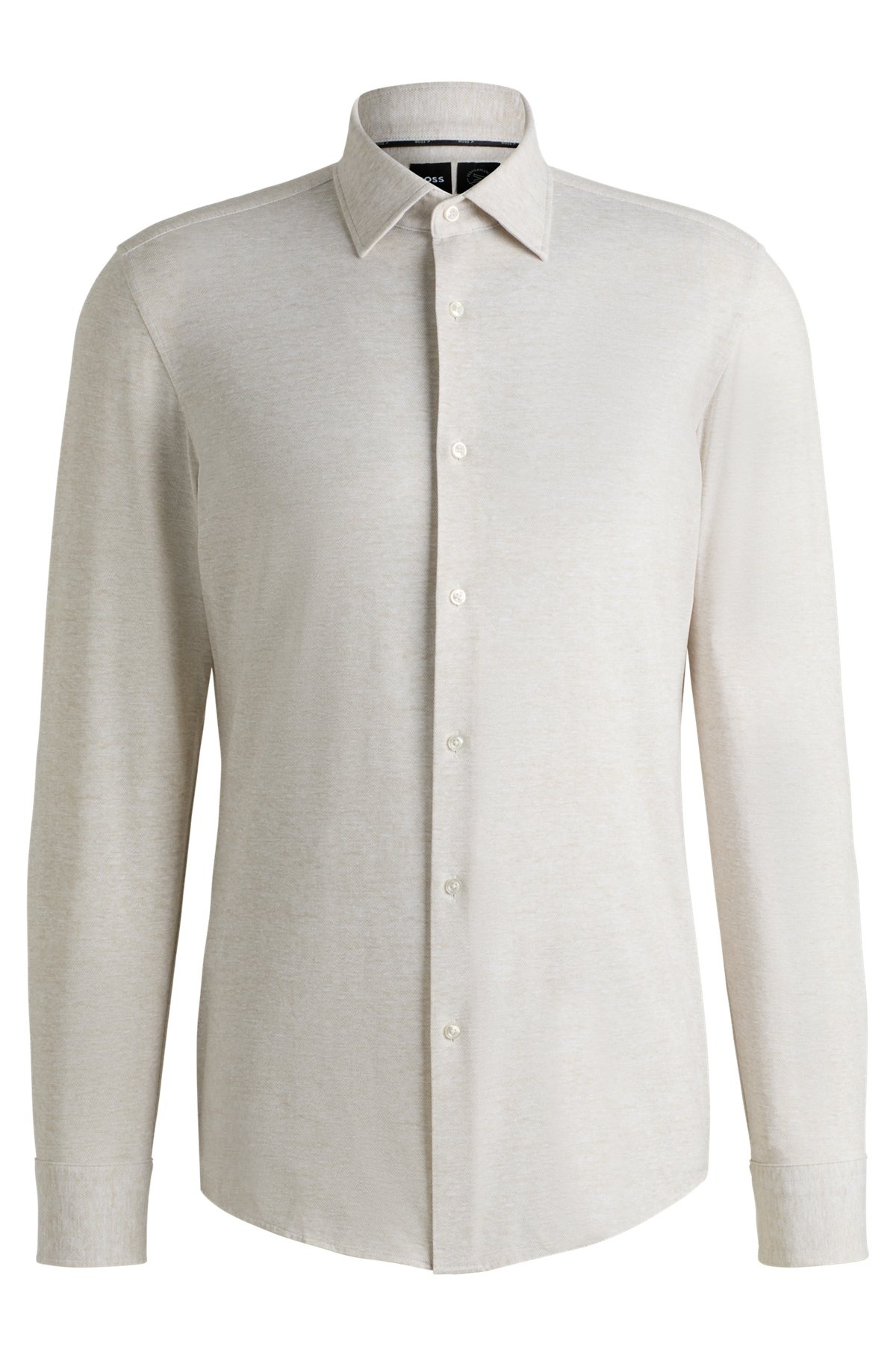 SLIM-FIT SHIRT IN PRINTED PERFORMANCE FABRIC - 1