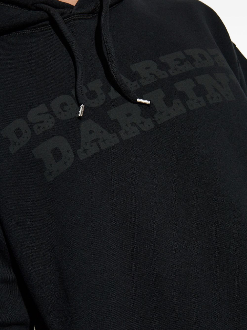 logo-print cotton hoodie - 5