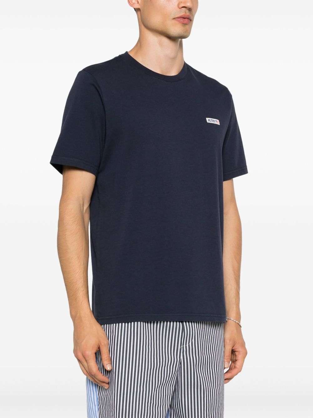 logo-patch cotton T-shirt - 3