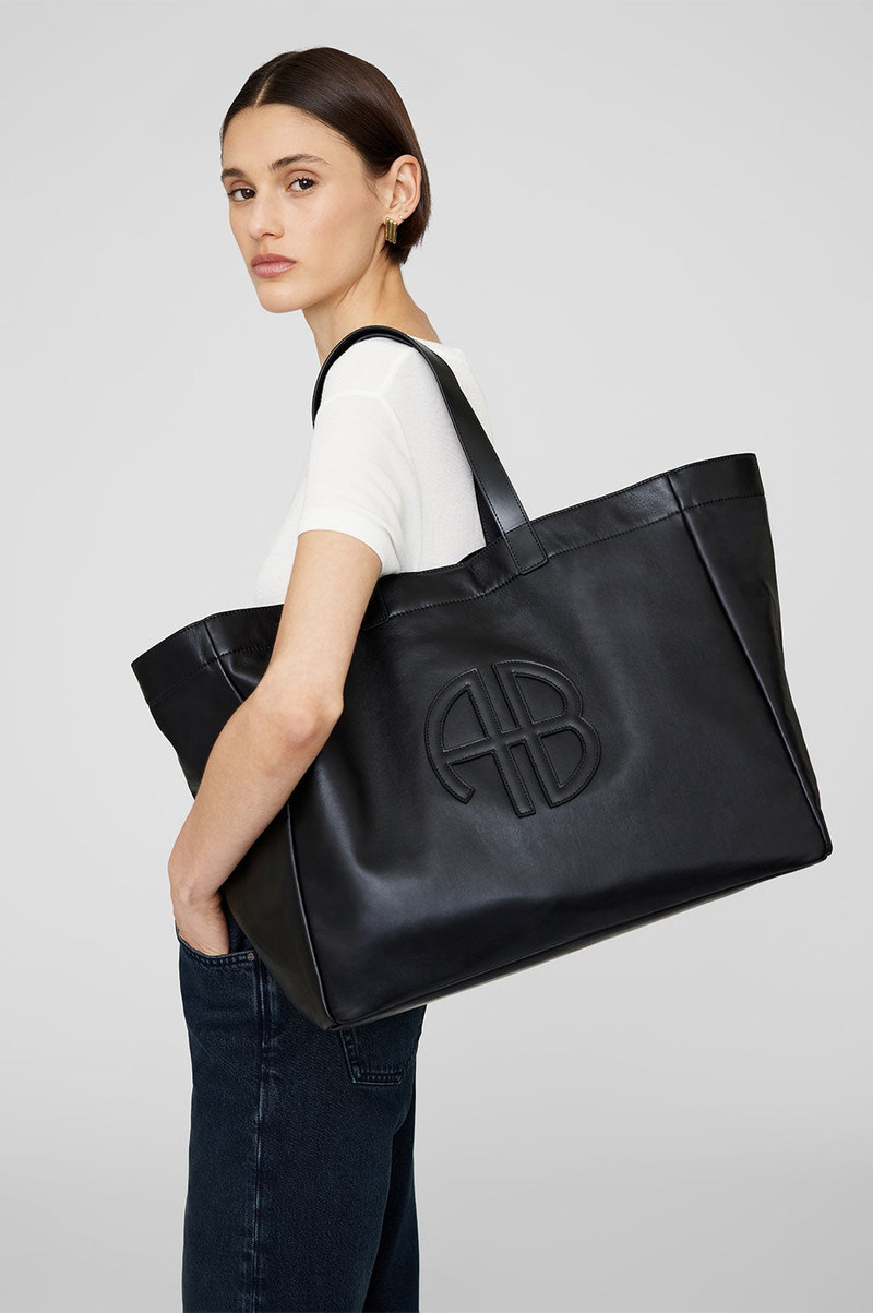 ANINE BING Large Rio Tote - Black Recycled Leather outlook
