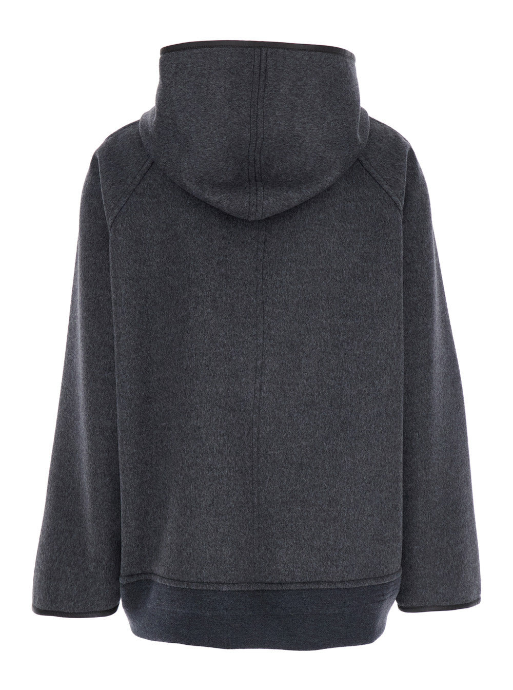 Bottega Veneta Women Double Face Wool Hooded Blouson With Leather Piping - 2