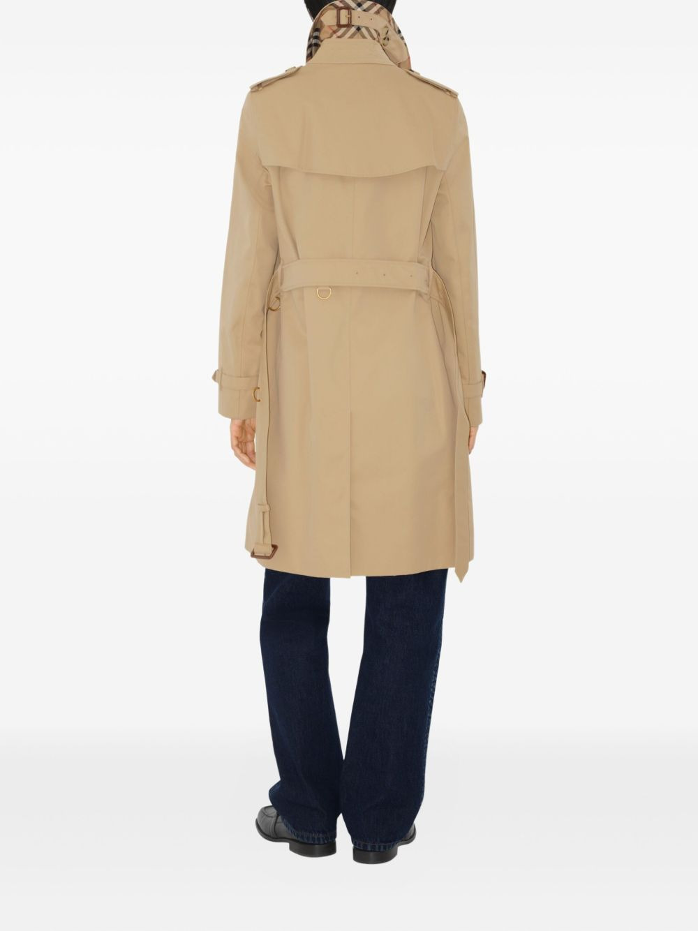 double-breasted belted trench coat - 4