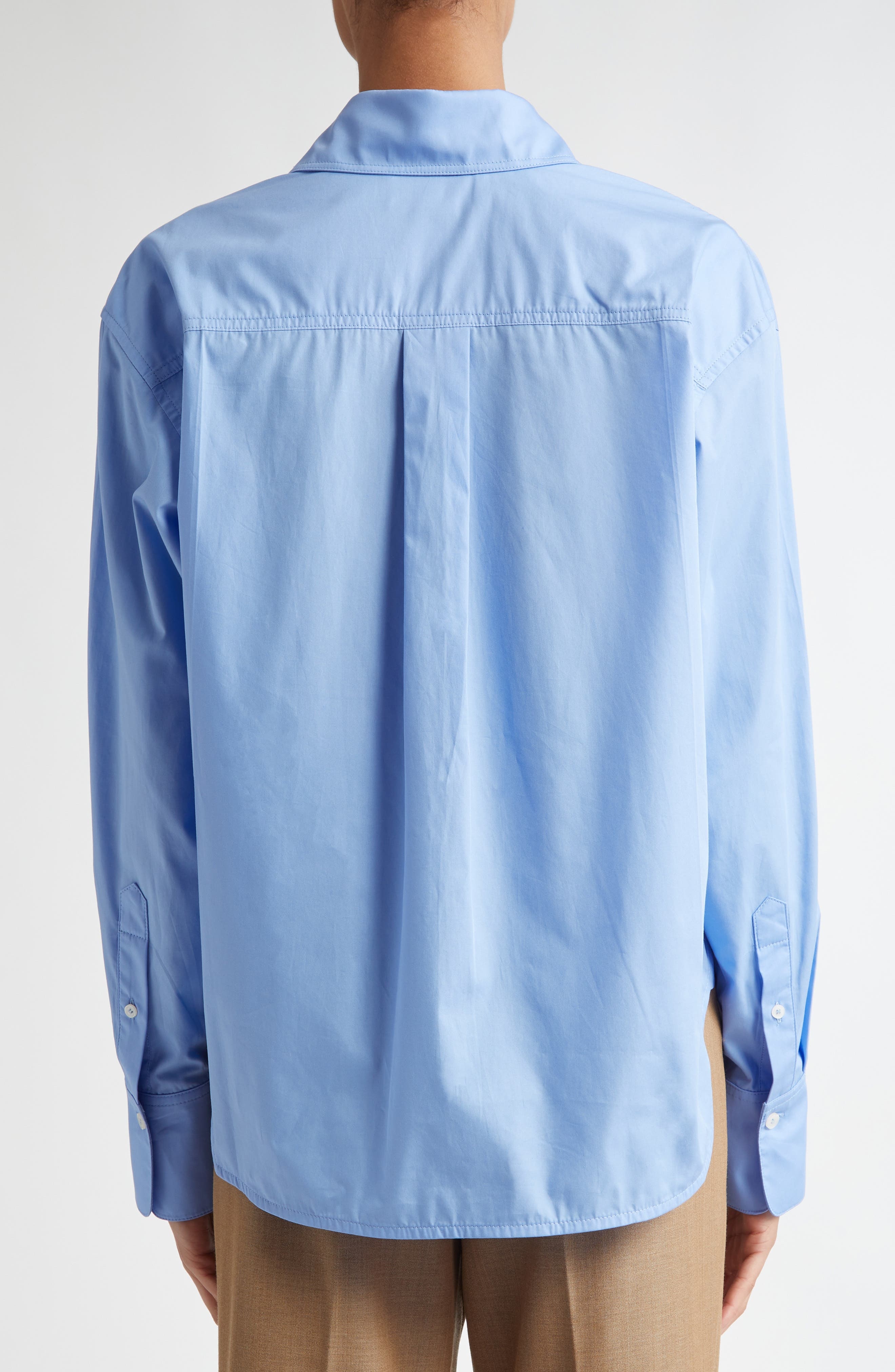 Crop Organic Cotton Poplin Button-Up Shirt - 3