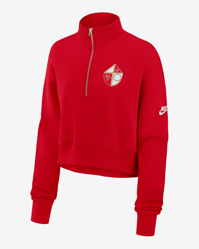 San Francisco 49ers Rewind Phoenix Women's Nike NFL Cropped 1/4-Zip Crew 1