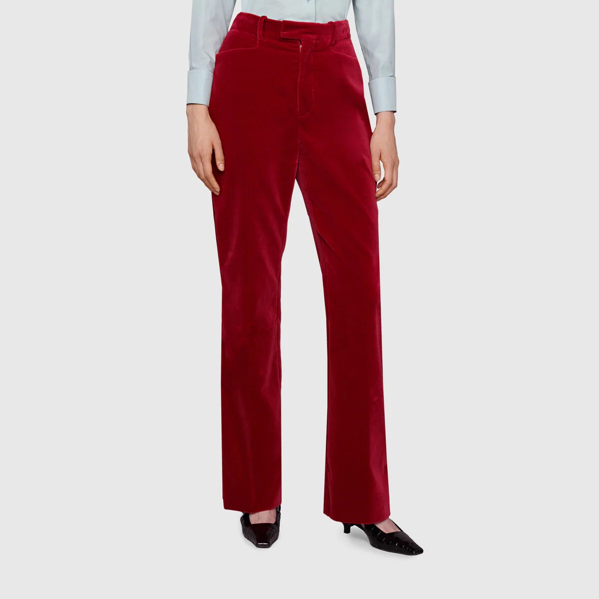 Stretch velvet flared pant - 3