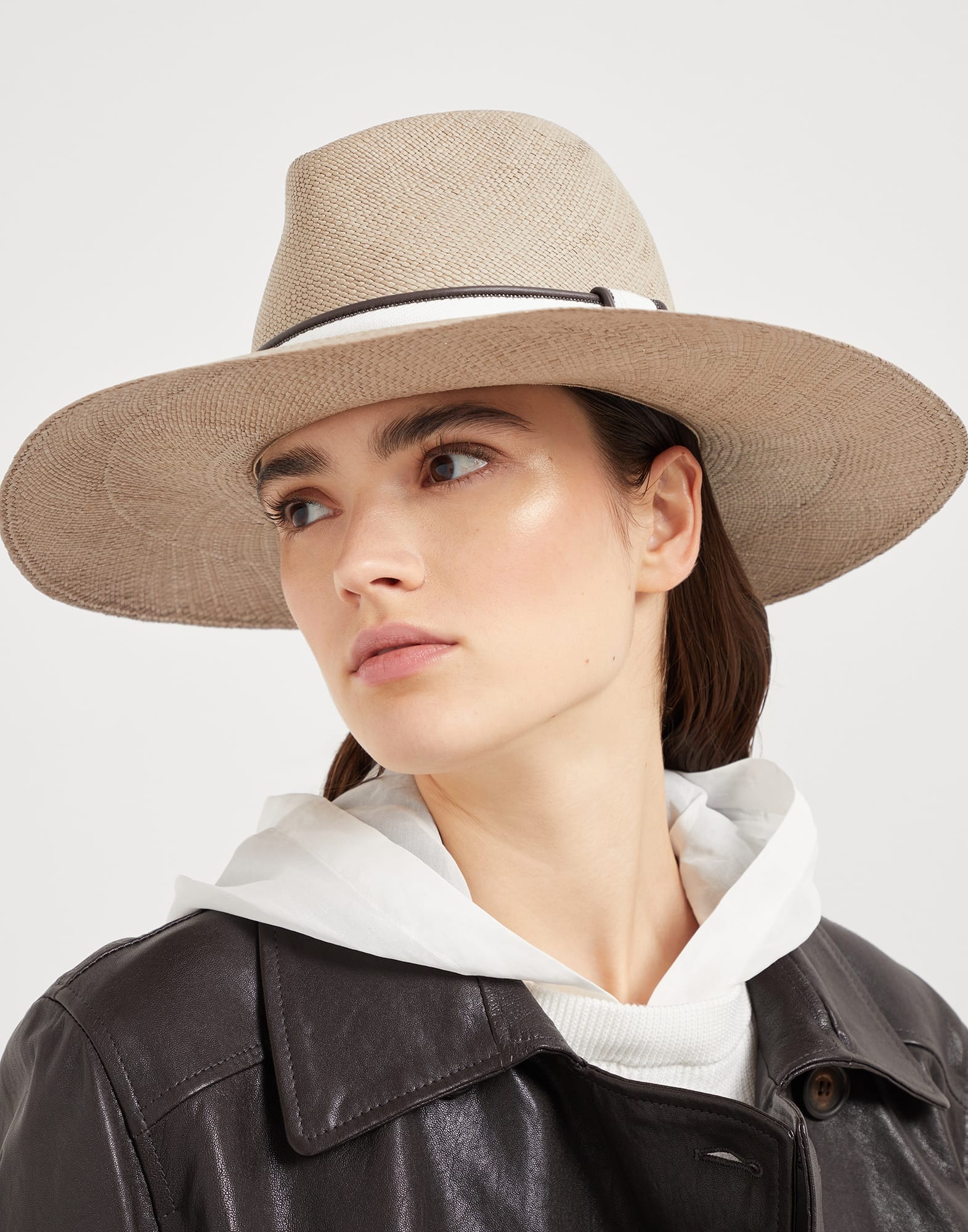 Straw fedora with band and monili - 3