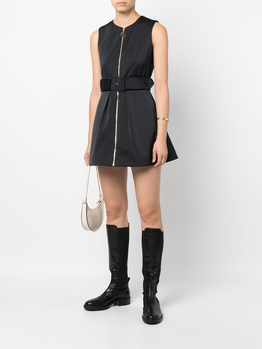 sleeveless zip-up mini dress - 2