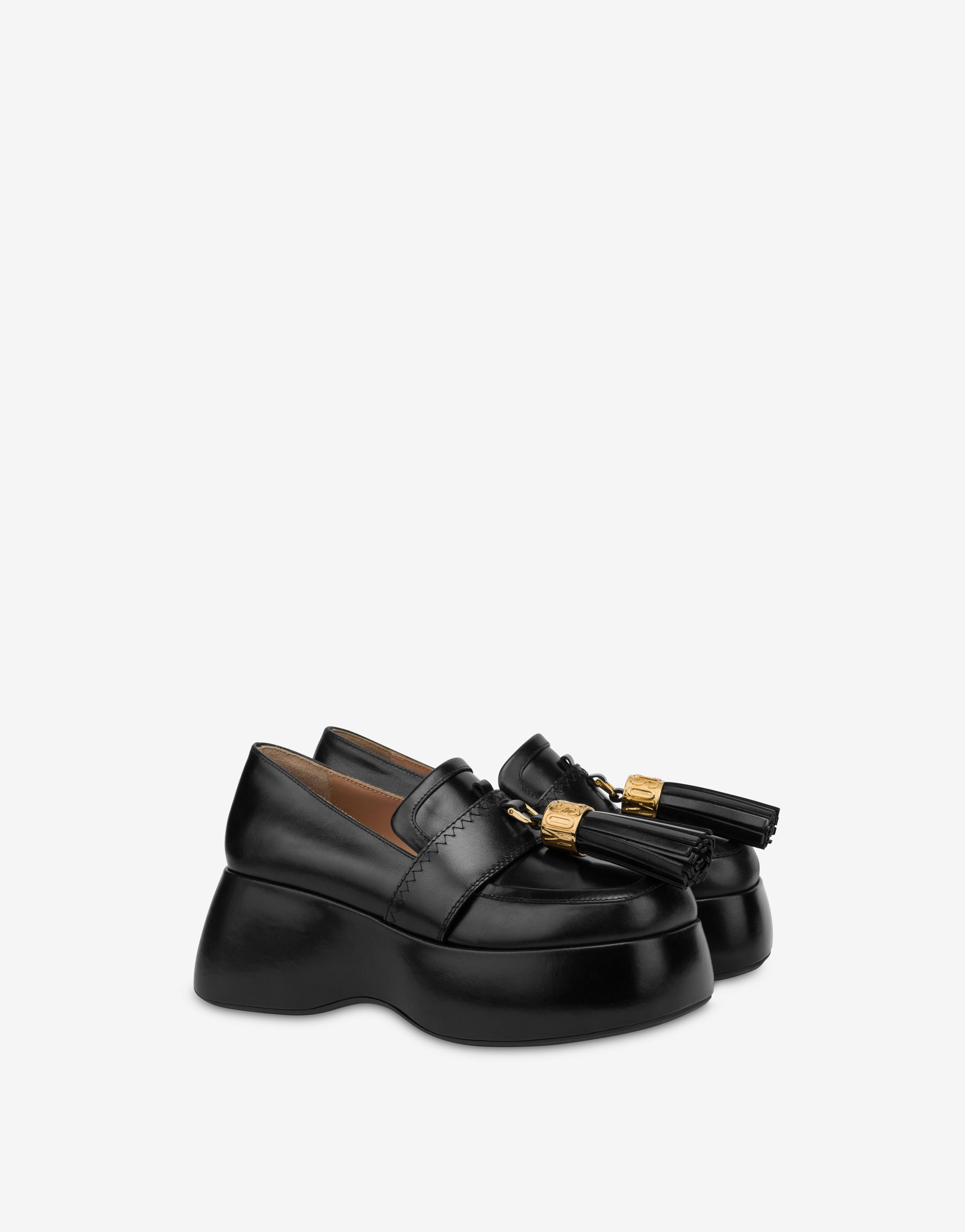 METAL TASSEL CALFSKIN LOAFERS - 1