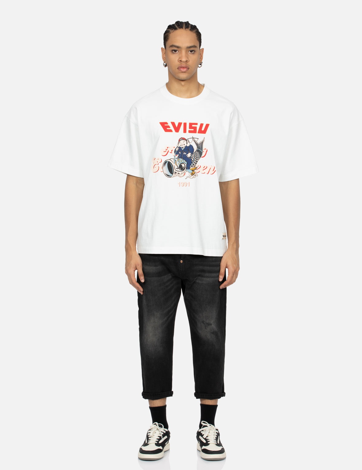 Multi-pocket and Multi-print Cropped-Fit Jeans #2027 - 5