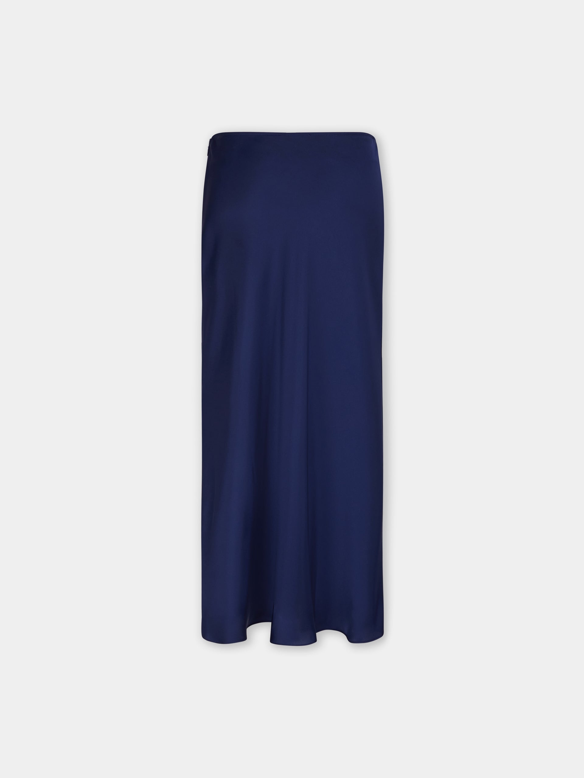 BLUE NAVY LONG SKIRT IN SATIN - 7