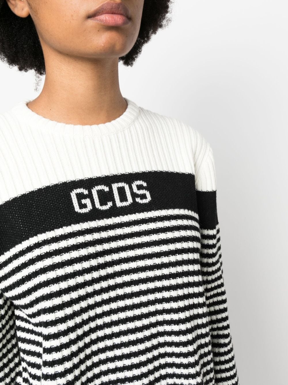 jacquard-logo striped jumper - 5