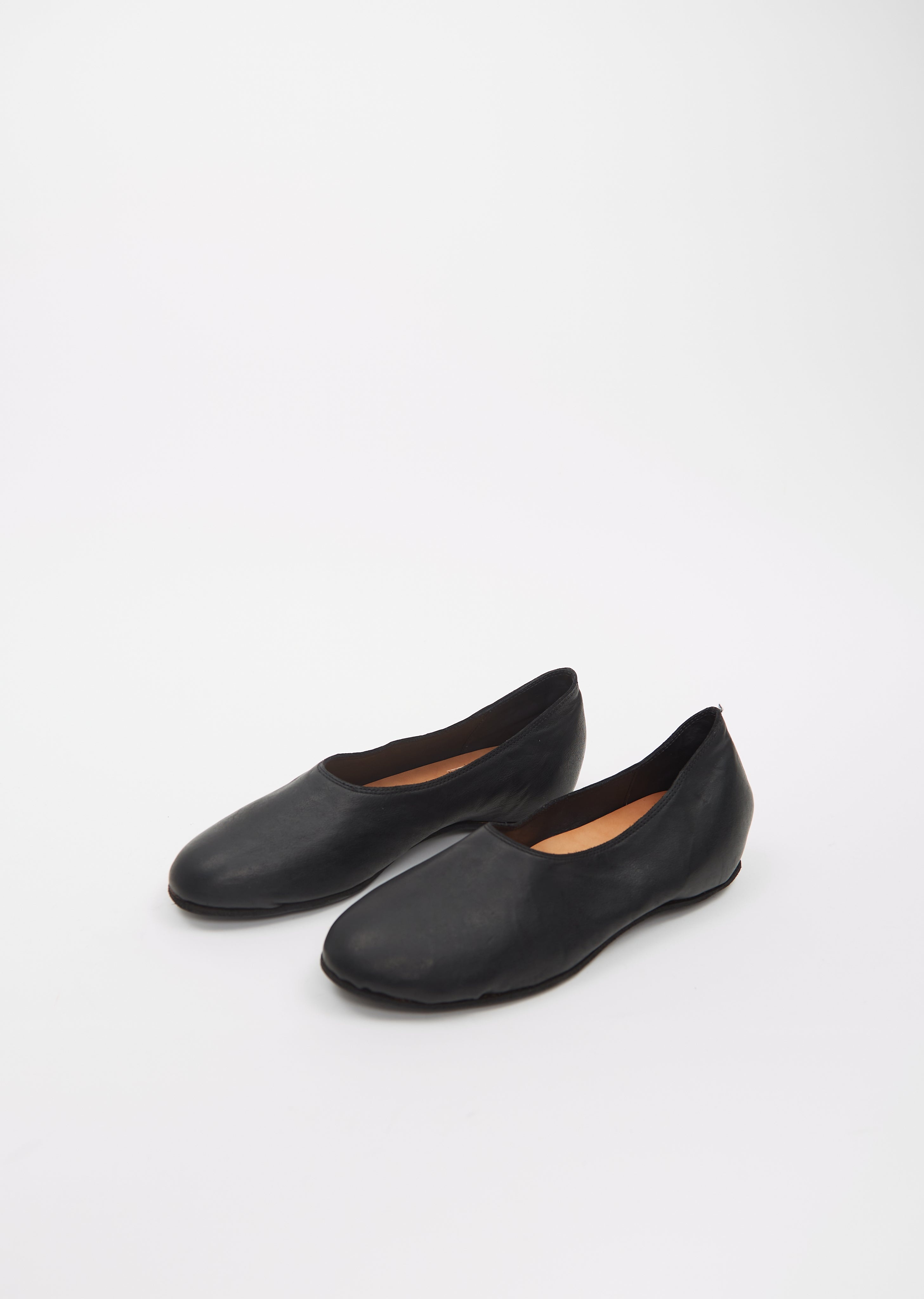 Leather Ballerina — Black - 2