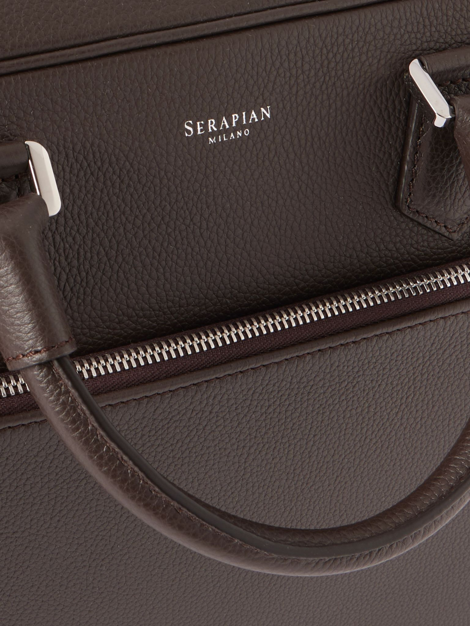 Full-Grain Leather Briefcase Brown - 4