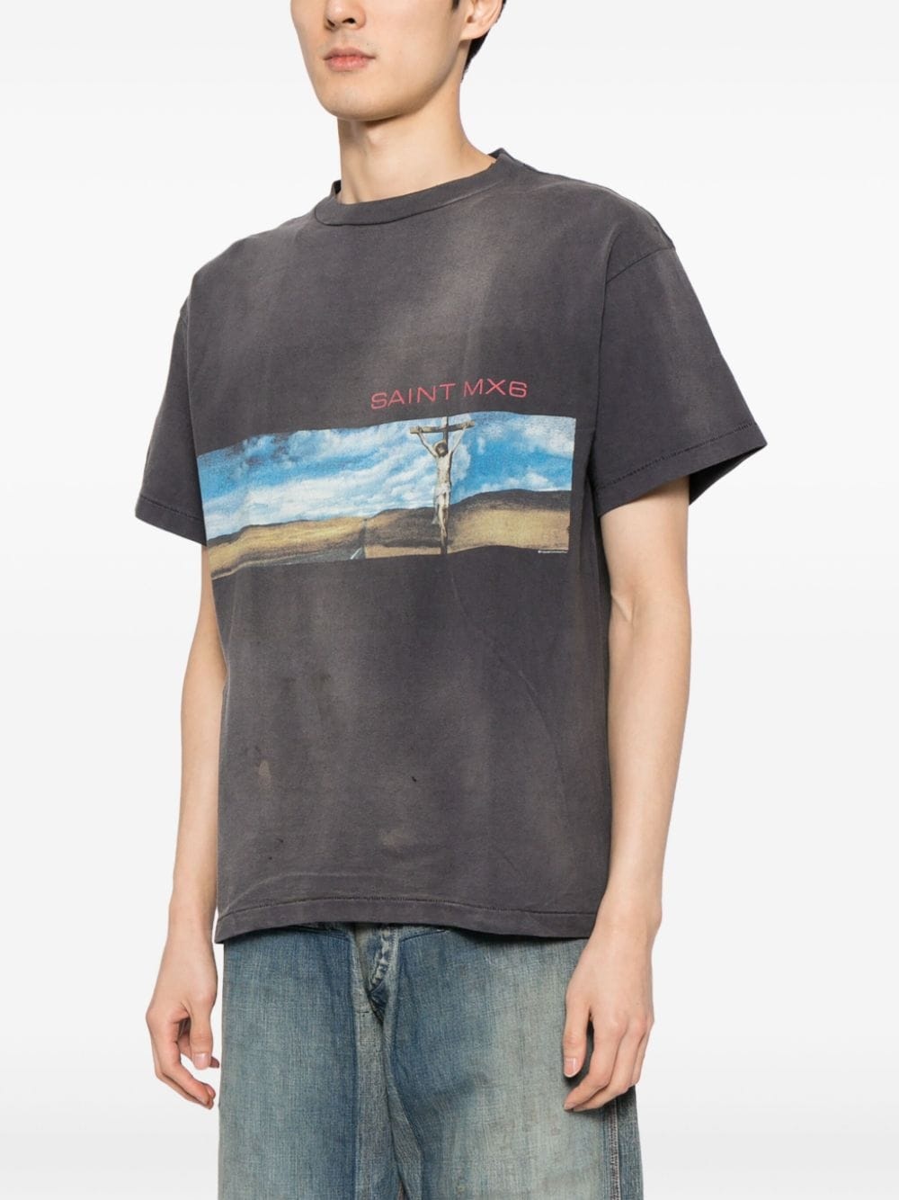 painterly-print cotton T-shirt - 3