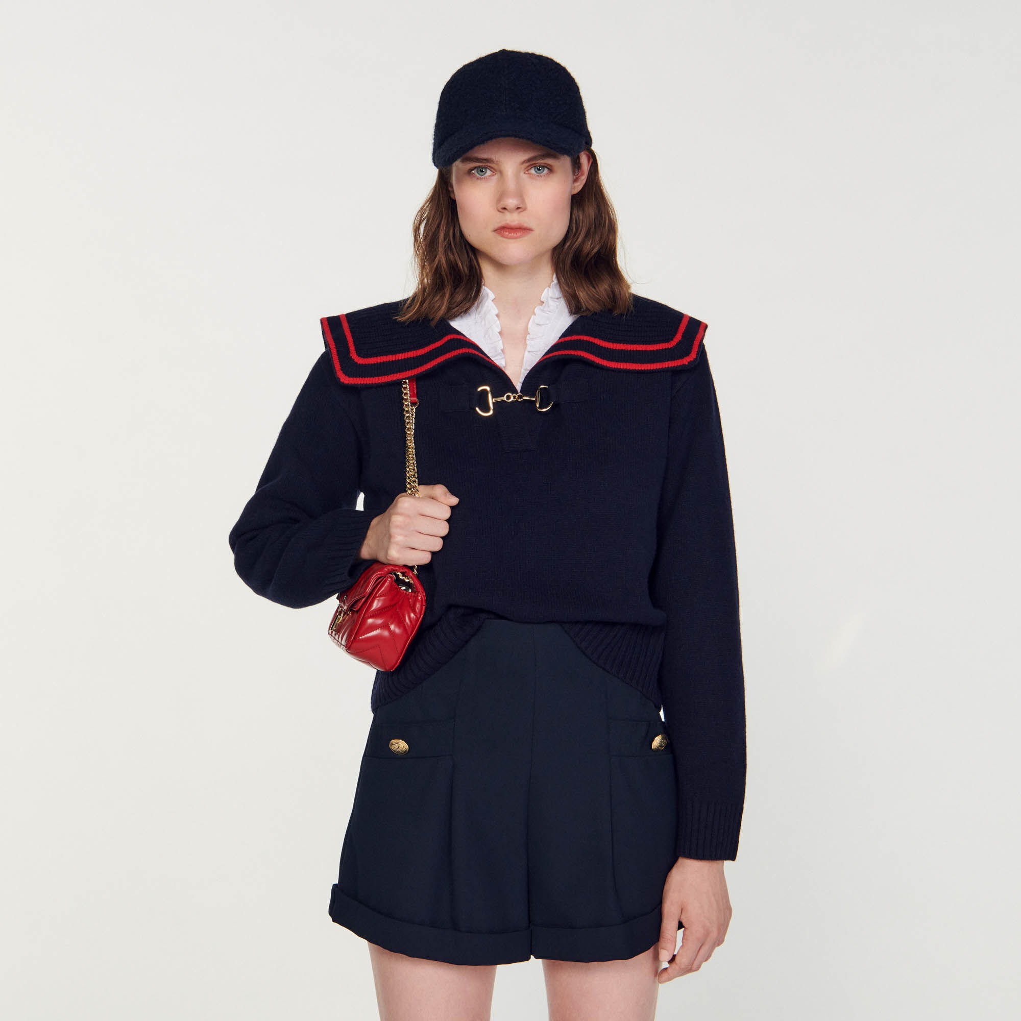 SWEATER WITH AN OPEN COLLAR - 5