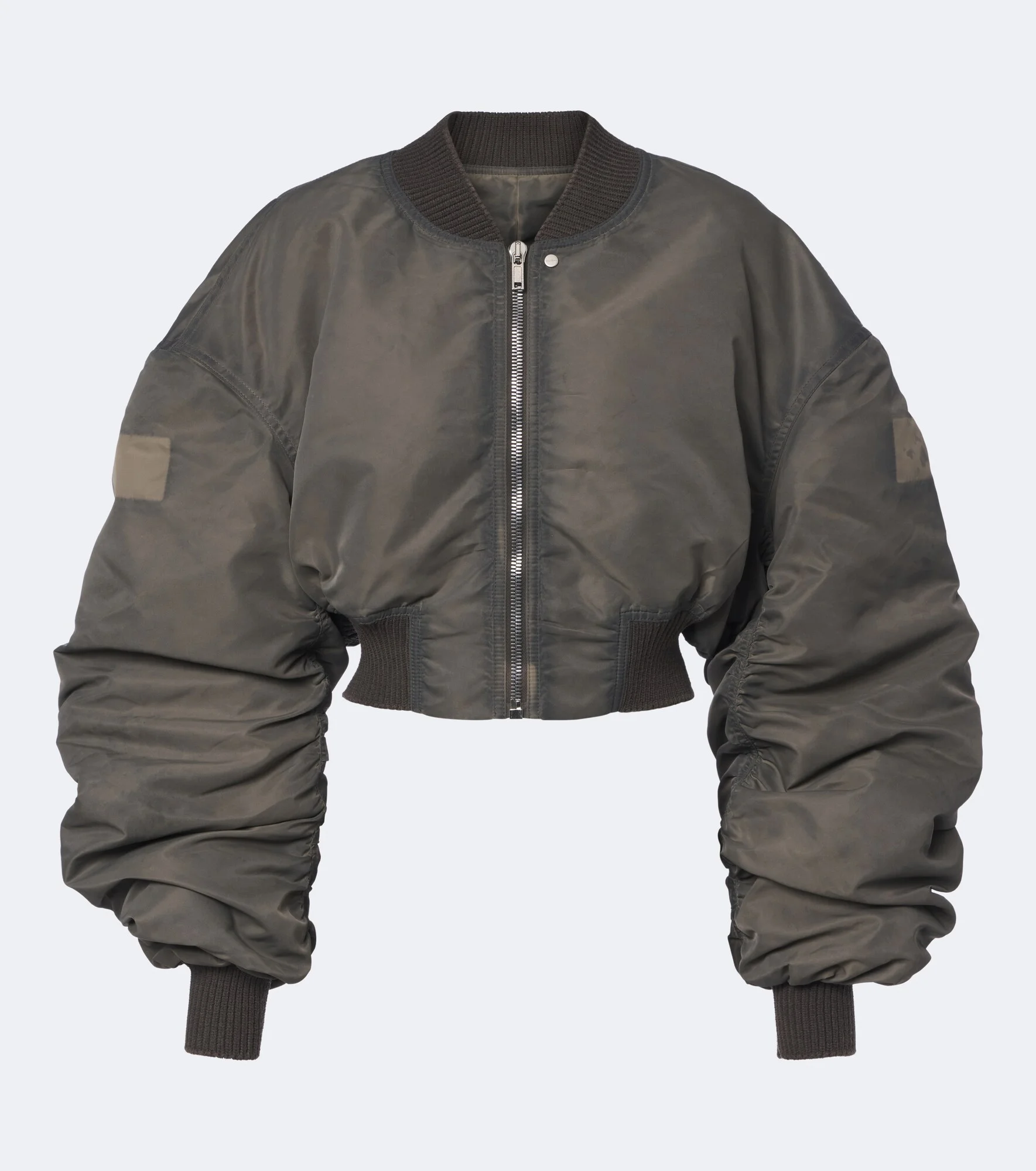 Secchia cropped satin bomber jacket - 1