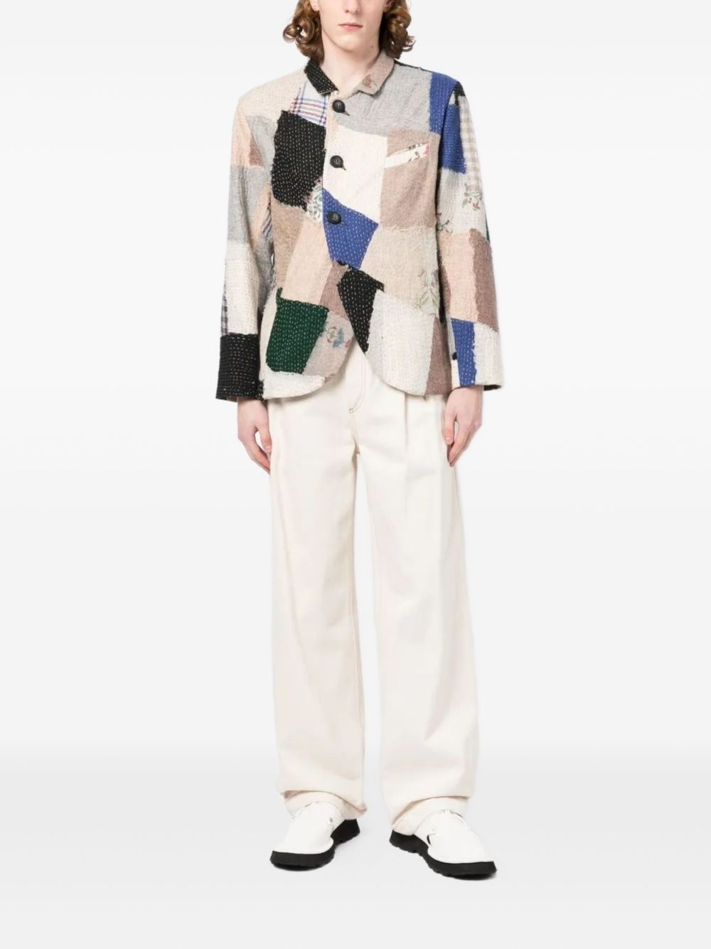 patchwork blazer - 2
