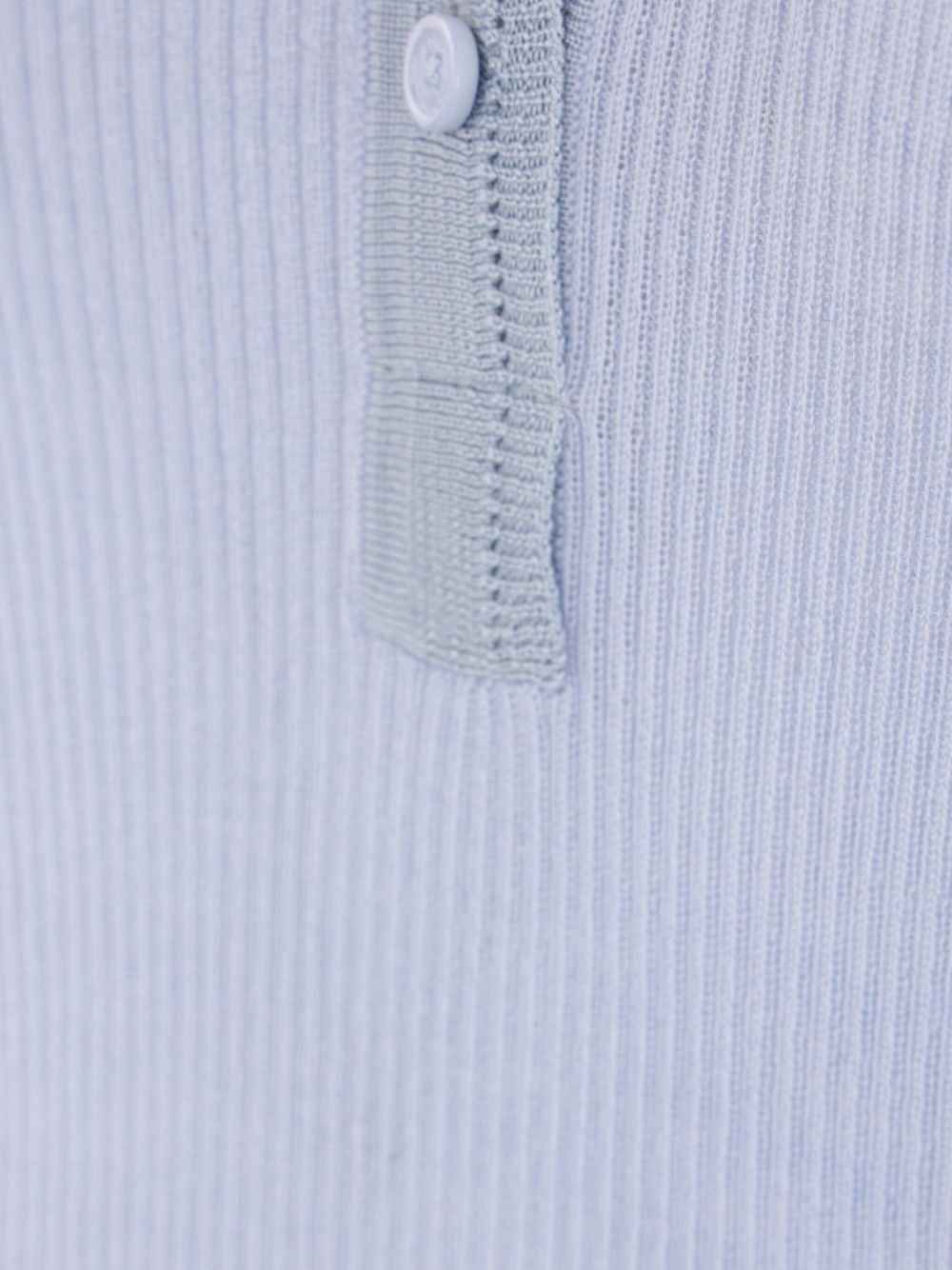 ribbed long-sleeves Henley T-shirt - 3
