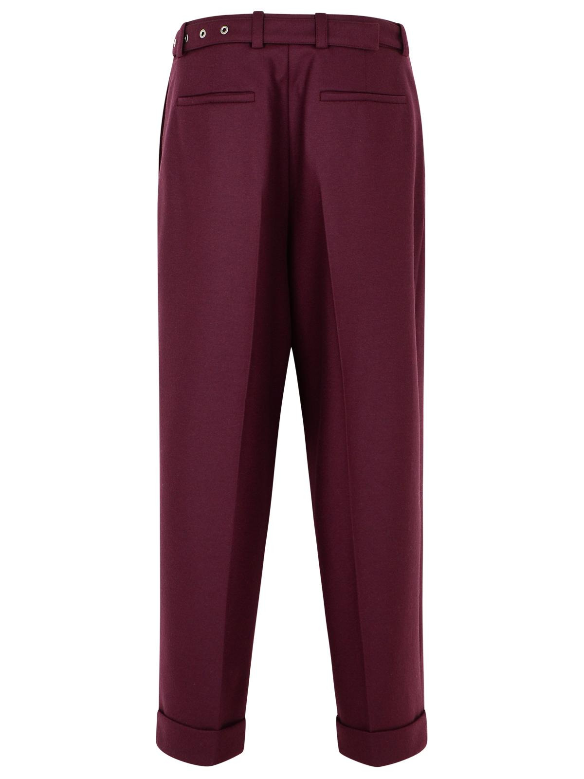Jil Sander Wine Wool Pants Men - 3