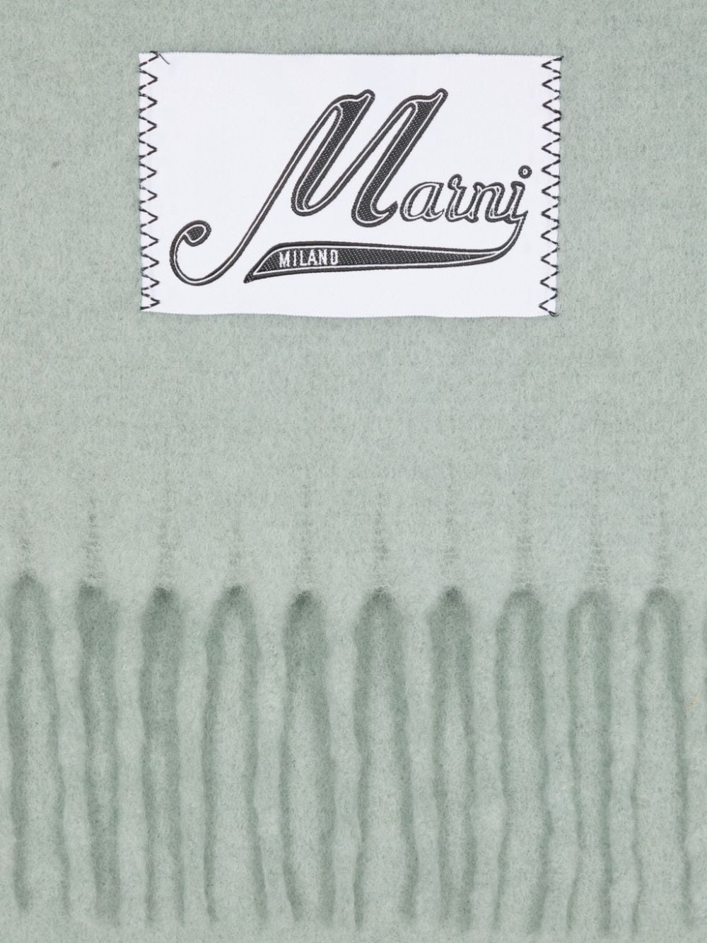 logo-patch fringed scarf - 3