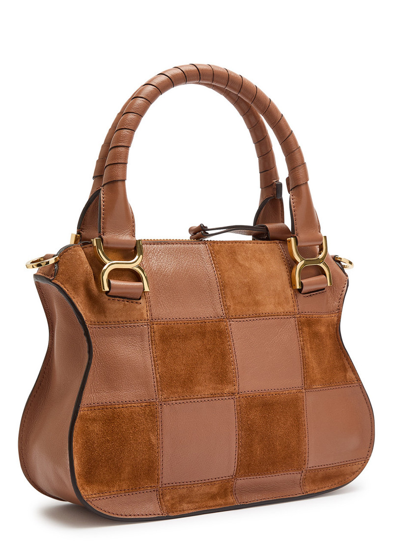 Chloé Chloe Marcie Patchwork Suede and Leather Shoulder bag outlook