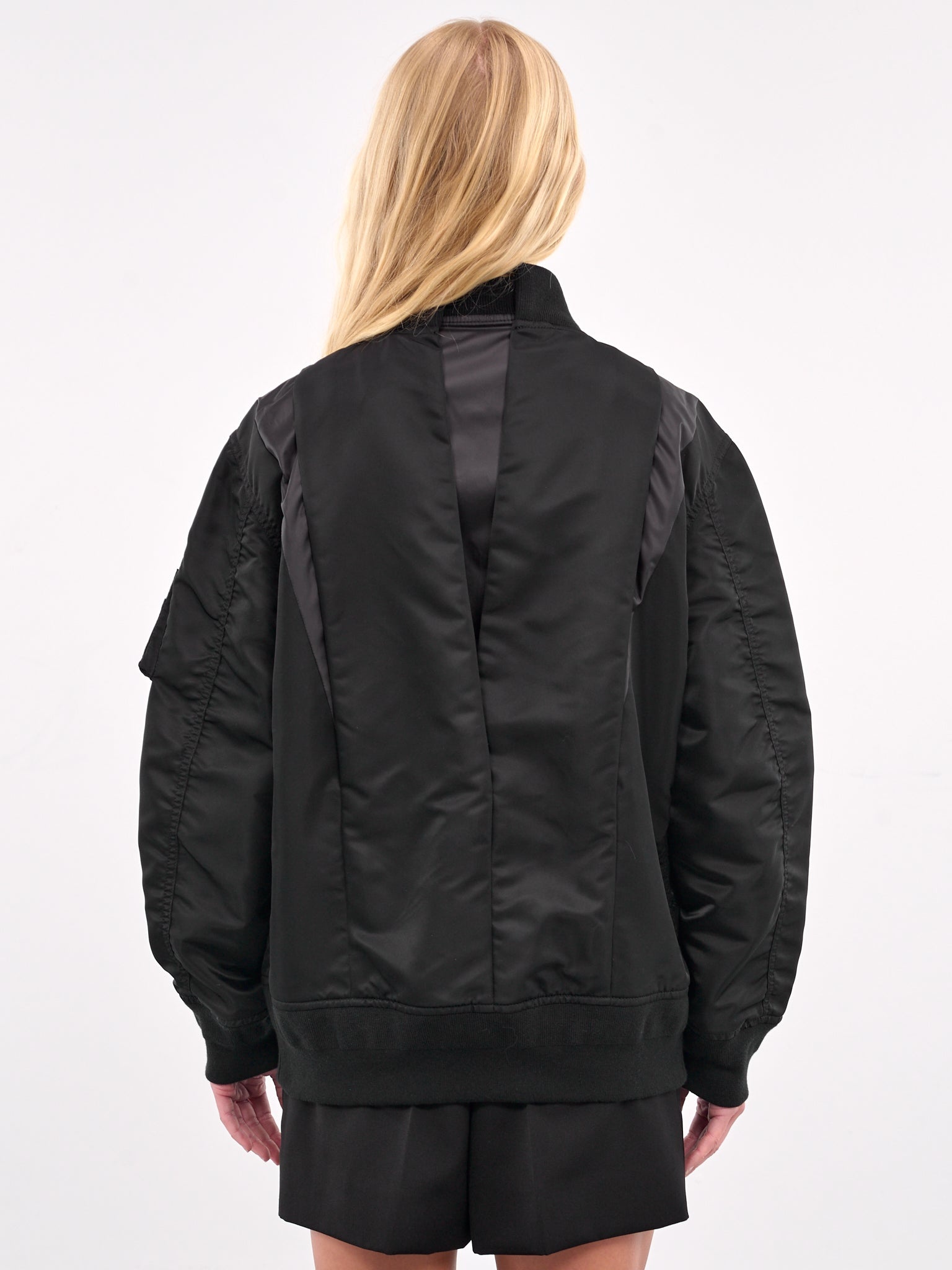 Overlapping Contrast Bomber Jacket - 3