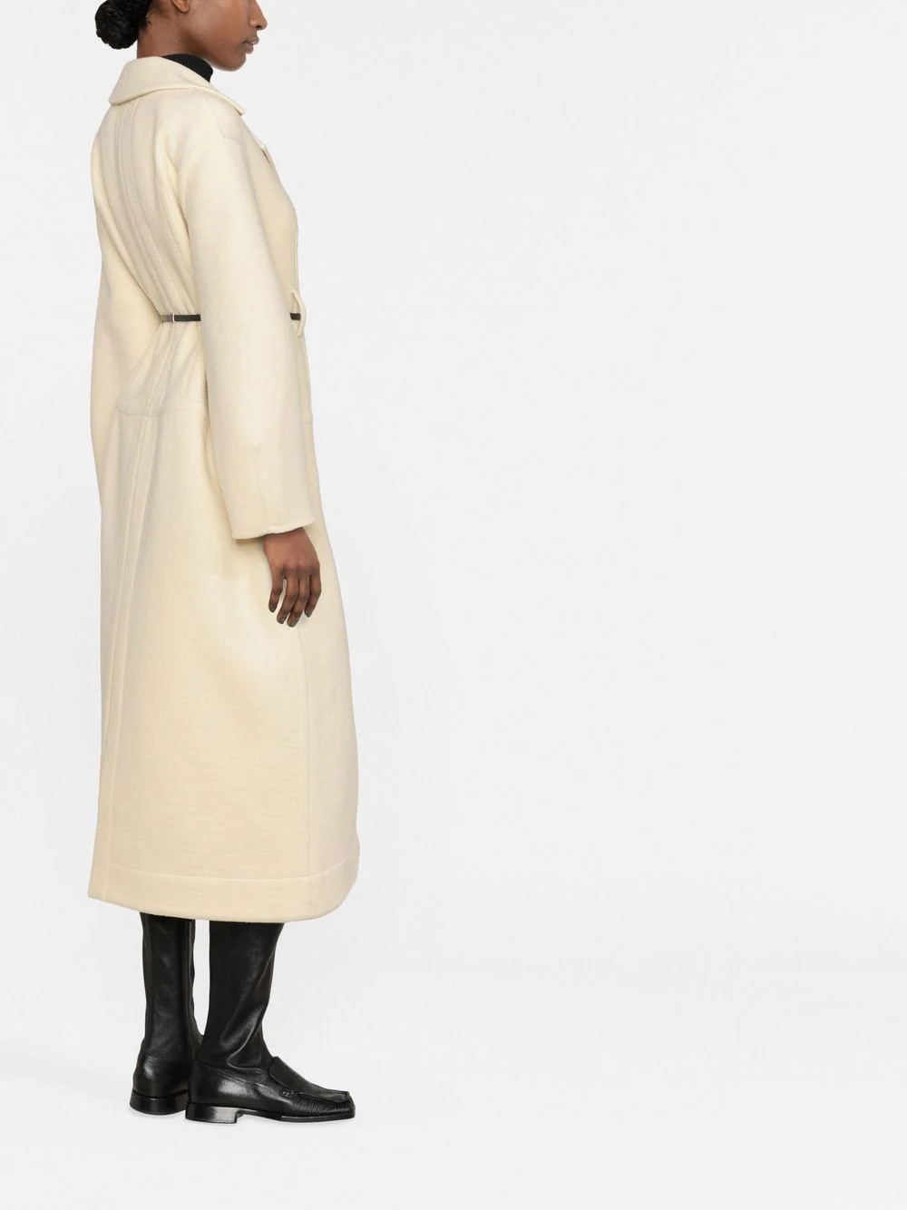 belted wool coat - 3